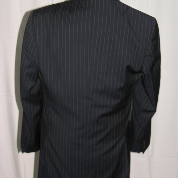 Canali 13320 Drop 7 Navy Blue Striped Two Button Suit 42L - Picture 8 of 13